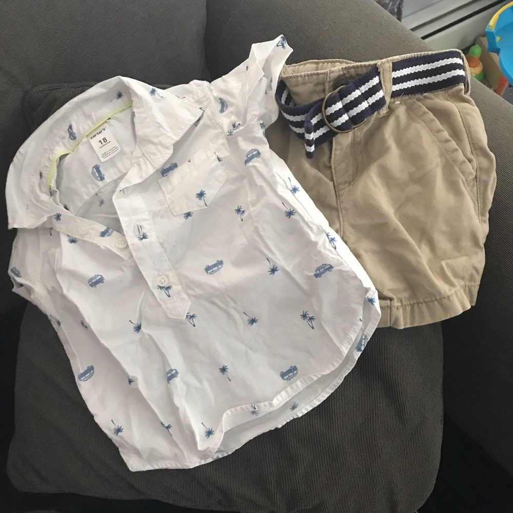 Gymboree shorts and carters top 18months
